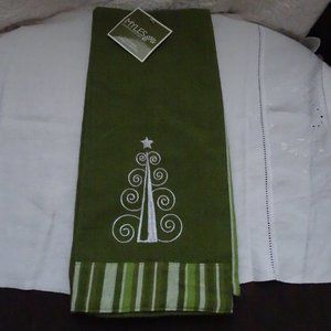 Myles Cuisine Pair Olive Green Christmas Tea Towels